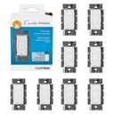 Lutron Caseta Original Smart Dimmer Switch (Lutron Smart Hub Required), for LED Lights, 150 Watt, Single-Pole/3-Way, No Neutral Required, PD-6WCL-WH, White, 8 Pack