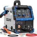 AZZUNO 200A MIG Welder Machine 110V/220V, 8 in 1 Welding Machine Aluminum MIG/Spool Gun Compatible/Gas MIG/MAG/Flux Core MIG/Spot MIG/Lift TIG/Stick Welding, Multiprocess Welder