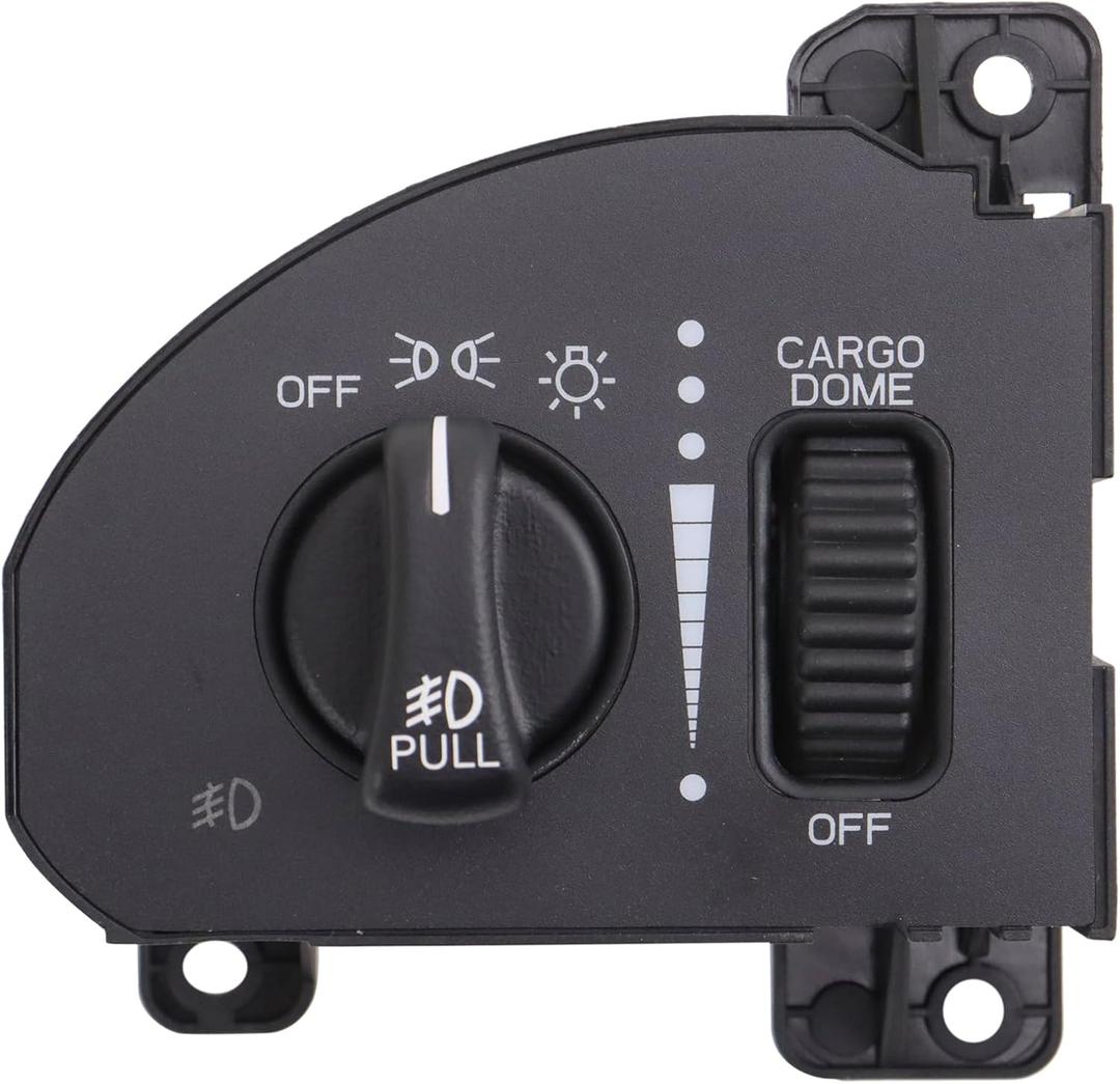 TRQ Headlight Switch with Cargo Light and Fog Lights Compatible with 1999-2001 Ram 1500/2500/3500 1999-2000 Dodge Dakota