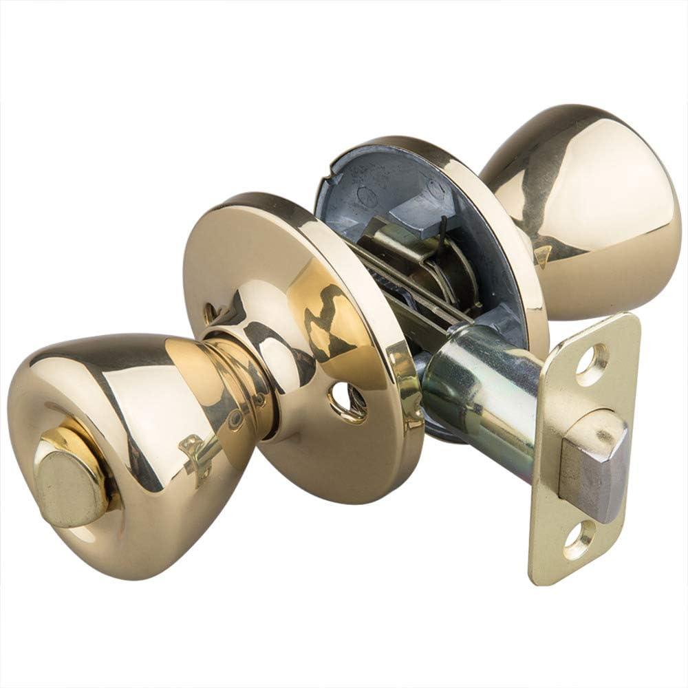 EZ-FLO 57868 Reversible Tulip-Style Privacy Door Lockset, Polished Brass
