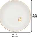 COLLECTIVE HOME - Ceramic Jewelry Tray, Decorative Trinket Dish for Rings Earrings Necklaces Bracelet Watch Keys, Birthday Mother's Day Christmas Gift for Women, 4.75", White Surface (A)