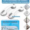 Shower Handle 2 Packs Grab Bars for Bathtubs & Showers, 12 inch Grab Bars for Bathroom with Strong Hold Suction Cup, Balance Bar Safety Hand Rail for Injury, Senior, Elderly Grey