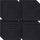 Landical 50 Pcs 2 x 2 ft Black PVC Plastic Drop Ceiling Tiles 24 x 24 x 0.8 Inch Ceiling Panels Decorative Cover 200 Sq. ft for Office Bathroom Living Room Bedroom