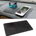 Car Dashboard Anti-Slip Rubber Pad, 10.6"x 5.9" Universal Non-Slip Car Magic Dashboard Sticky Adhesive Mat for Phones Sunglasses Keys Electronic Devices and More Use (Black/Grid)
