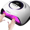UV LED Nail Lamp with 72 Beads, 300W Nail Curing Lamps for Gel Polish with Automatic Sensor/4 Timer Setting,Led Nail Dryer, Professional Nail Art Drying Tools for Fingernail and Toenail.BM-12 PRO