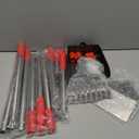 FUSBUNTY Pooper Scooper, Long Handle Dog Pooper Scooper, Heavy Duty Stainless Steel Rake with Tray & Spade Set for Pet Waste Removal, for Grass, Dirt or Gravel (Red)