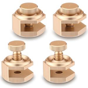 4 Pack Stair/Square Gauge Set for Framing Square, Stair Stringer Layout Tool for Circular Saw, Carpentry Squares and Rafter Layout, Aluminum Alloy Stair Gauge Tool(Gold)