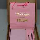 New Employee Welcome to The Team Gift Sets Notebook and Pen Welcome to The Team Box Employee Appreciation Gift Sets for New Office Worker(Pink)