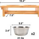 HTB Elevated Dog Bowls,Raised Dog Bowl Stand with 2 Stainless Steel Bowls, Elevated Raised Dog Bowls for Dogs