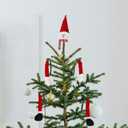 Snowman Christmas Tree Topper: Snowman christmas tree hugger with Red Hat & Scarf - Xmas Decoration with Wreath Rope for Indoor Decorations Holiday Winter Wonderland Party Supplies(5 Pieces)