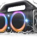 IPX67 Waterproof Bluetooth Speaker:80W(Peak) Loud Outdoor Portable Wireless Party Speakers with LED Lights,20H Playtime,Bluetooth 5.3,Deep Bass & TWS for Pool,Beach