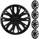 XLAVTIY 4 Pack 14 Inch Grey Black Universal Hubcaps Wheel Covers for Cars, Snap-On R14 Wheel Rim Covers for Most Standard Flat Steel Wheels ((Grey and Black)
