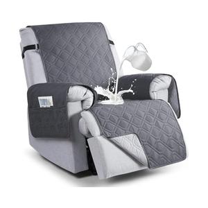 VANSOFY 100% Waterproof Recliner Chair Covers, Recliner Cover Non-Slip Dog Chair Cover Furniture Protector Washable Slipcover with Pocket, Elastic Straps for Pets, Dogs(Dark Gray, 23.6")