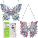 Scettar 2 Pcs Dimond Art Paintings Butterfly, Diamond Art Kits for Adults, DIY Crystal Gem Craft Painting Kit, Special Shape Diamond Art Suncatcher Hanging Ornament for Home and Garden Decor