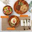 AIDEA Acacia Wood Dinner Plates, 8 Inch Round Wood Plates Set of 4, Easy Cleaning & Lightweight for Dishes Snack, Dessert, Unbreakable Classic Charger Plates - for Christmas Gift