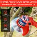 Weed Wacker Cordless,24v Electric Weed Eater Battery Powered,3 in 1 Lightweight Weed Eater with Blade & 2 4.0 Ah Batteries & Charger,Grass Trimmer for Women,Lawn Care,Garden,Yard, 3.28 lbs