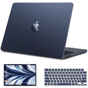 B BELK Compatible with MacBook Air 13 inch Case 2025 2024 2023 2022 M4 A3240 M3 A3113 M2 A2681,[100% Match Official Color] [Slim Armor] Plastic Hard Shell Case for MacBook Air 13.6 inch,Midnight Clear