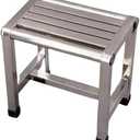 Stainless Steel Shower Step Stool, 12.3 Inch Height Heavy Duty Bathroom Foot Stool for Shaving Legs, Pedicure, Spa Salon Footrest Durable Waterproof Metal Bench Chair Garden Potted Plant Support, Small