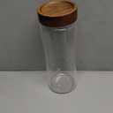 40 fl oz/1200 ml Glass Jar with Airtight Wooden Screw Top Lid, Clear Stackable Food Storage Canister, Large Tall Decorative Glass Container for Coffee, Candy, Cookie, Sugar, Oatmeal, Pasta