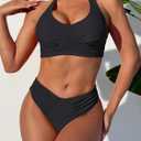 ANRABESS Womens Bikini Sets Two Piece Swimsuits High Waisted Halter Twist Front Bathing Suit 2026 Summer Beach Swimwear (XS)