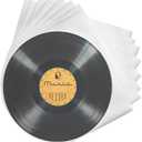 Fasmov 200 Pack LP Vinyl Record Inner Sleeves, 12 Inch Plastic Covers, Protective Round Bottom Sleeves for 12' Albums, Translucent