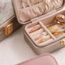 Small Travel Jewelry Box for Women - Trendy Birthday, Valentines, Christmas and Graduation Gifts for Girls, Teens, Kids, Besties, Lovers, Niece and Granddaughters-Champagne