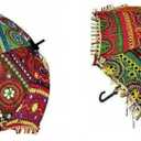 Bohemian Handmade Design Cotton Multi Color Cotton Fashion Multi Colored Umbrella Embroidery Boho Umbrellas Parasol 2 Pcs Lot