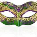 BCARICH 2025 New Masquerade Mask for Women, Metal Filigree Venetian Mask with Sparkle Rhinestone for Mardi Gras