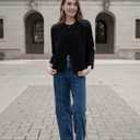 GRACE KARIN Womens Cropped Knit Sweater Blazer, Oversized Open Front Jackets 2026 Spring, Laple Cardigans Dressy Casual (Black)