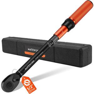 1/2 Inch Drive Click Torque Wrench, 10-180 ft.lb/13.6-244.1 Nm, 3% High Precision Lug Nut Torque Wrench with 72 Tooth Dual-Direction for Moto, Wheel Tire and Car Repair