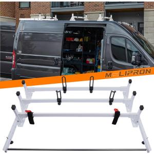 MELIPRON Cargo Van Roof Ladder Rack with Rear Cargo Roller Fit for 2013-2025 RAM ProMaster 3 Crossbars