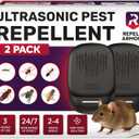 Ultrasonic Pest Repeller for Indoor Use - 2 Pack - Covers Up to 1,500 sq ft per Device - 3 Modes Mouse Repellent - Rodent Repellent – Helps Repel Rats, Spiders, Mosquitoes, Ants & Household Insecs