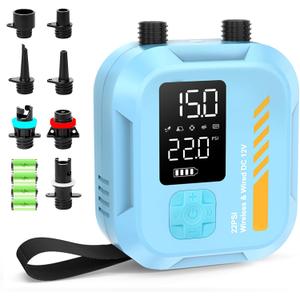 Electric Paddle Board Pump Portable, 22 PSI Rechargeable Electric SUP Air Pump, Intelligent Dual Stage Inflation & Deflation, Auto-Off, for Paddle Boards, Kayak, Kite, Tent