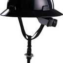 Black Full Brim Hard Hat, OSHA Approved Construction Helmets for Men, 4-Point Adjustable Suspension, ANSI Z89.1