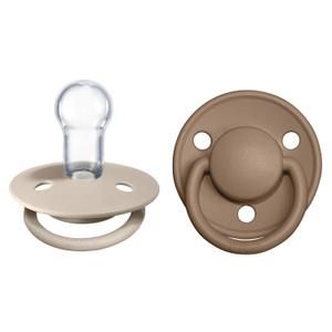 BIBS Pacifiers - De Lux Collection | BPA-Free Baby Pacifier | Made in Denmark | Set of 2 Vanilla/Dark Oak Color Premium Soothers | Size One Size