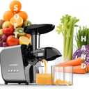 2026 LUFVEBUT Slow Cold Press Juicer with Reverse Function, Masticating Juicer Machines or Soft & Hard Vegetable Fruit High Juice Yield, Easy to Clean 250W High Power BPA-Free Dishwasher Safe