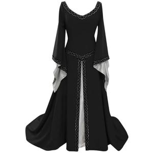 Women Renaissance Wicked Witch Dress Medieval Dress Gothic Victorian Gown Halloween Costume Cosplay Outfits, Medium