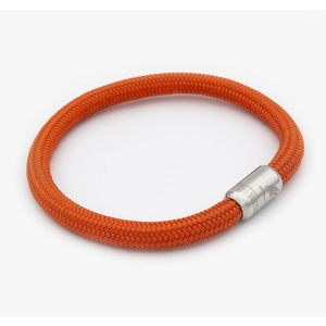 WIND PASSION - Paracord Bracelet for Men & Women | Nautical Bracelet Inspired by Sailor Sea Apparel | Handmade with Braided Rope and Magnetic Clasp | For Men and Women looking for a Sports, Athletic or Surf Style | Waterproof Resistant | Orange Brace