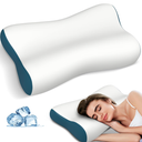 Polovo Cervical Neck Pillow for Pain Relief, Contour Memory Foam Pillows for Sleeping, Ergonomic Pillow Orthopedic Cooling Pillow Bed Pillow Neck Support for Side Back Stomach Sleepers