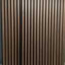 Art3d 2 Wood Slat Acoustic Panels for Wall and Ceiling - 3D Fluted Sound Absorbing Panel with Wood Finish - Walnut