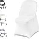 VEVOR Chair Covers, Polyester Spandex Chair Cover, Stretch Slipcovers for Wedding Party Dining Banquet Flat-Front Chair Covers (White-c, 32PCS)