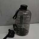AQUAFIT 1 Gallon Water Bottle with Time Marker - Straw & Chug Lid - BPA Free Gym Water Bottle with Straw - Big Gallon Jug (Gray, 128 oz - 2 Lids)