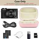 Digital Camera Case Compatible with Canon Powershot G7X Mark II & III/ SX740/ Sony ZV-1/ RX100 VII, Compact Travel Point & Shoot 4K Vlog Cameras Storage Holder with Lanyard (Pink)