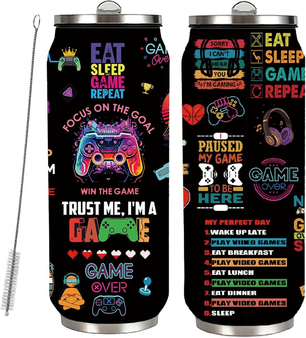 Game Tumbler Gifts, Stainless Steel Tumbler Travel Mug Men Women Birthday Gifts With Straw Lid Coffee Mugs Car Cup - 17 OZ B6 (Soccer)