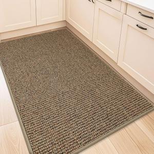 BEQHAUSE Kitchen Rugs 32"x48", Non-Slip Kitchen Mats for Floor, Super Absorbent and Stain Resistant Kitchen Rugs, Machine Washable Rugs for Kitchen, Hallway, Laundry & Sink, Taupe