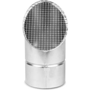Repa Market 4 Inch Galvanized Steel Outlet Duct End Cap with Mesh - Round Outdoor Air Exhaust Duct Cover - Bird Guard Vent Covers  Angled Air Extract Vent Guard - Industrial Dryer Outside Vent Cover