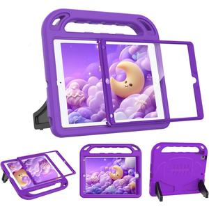 BMOUO Kids Case for iPad 6th/5th Generation (iPad 9.7-inch, 2017/2018), iPad 9.7/Air 2 Case with Screen Protector, Shockproof Handle Stand iPad 6th 5th Generation Cas e for Kids, Purple