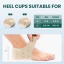 Plantar Fasciitis Heel Protectors for Heel Pain - Welnove Heel Cups for Heels Spur Pain Relief, Heel Inserts Pads for Achilles Tendonitis Dry Cracked Heel Support Cushion(Women 9.5-13 / Men 8.5-14)