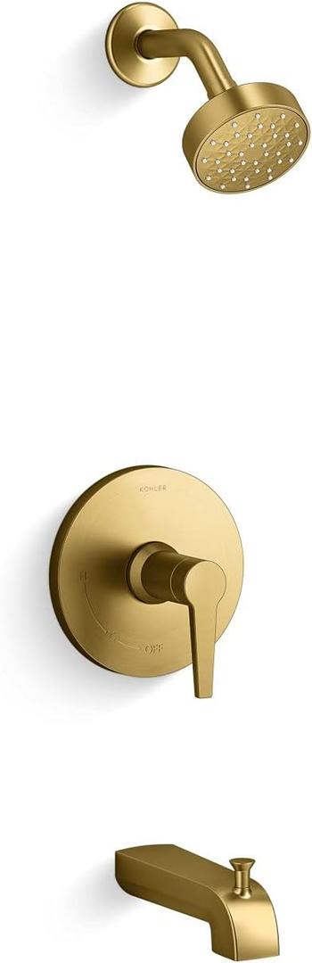 Kohler TS97074-4G-2MB Pitch Plumbing Fixtures, Vibrant Brushed Moderne Brass