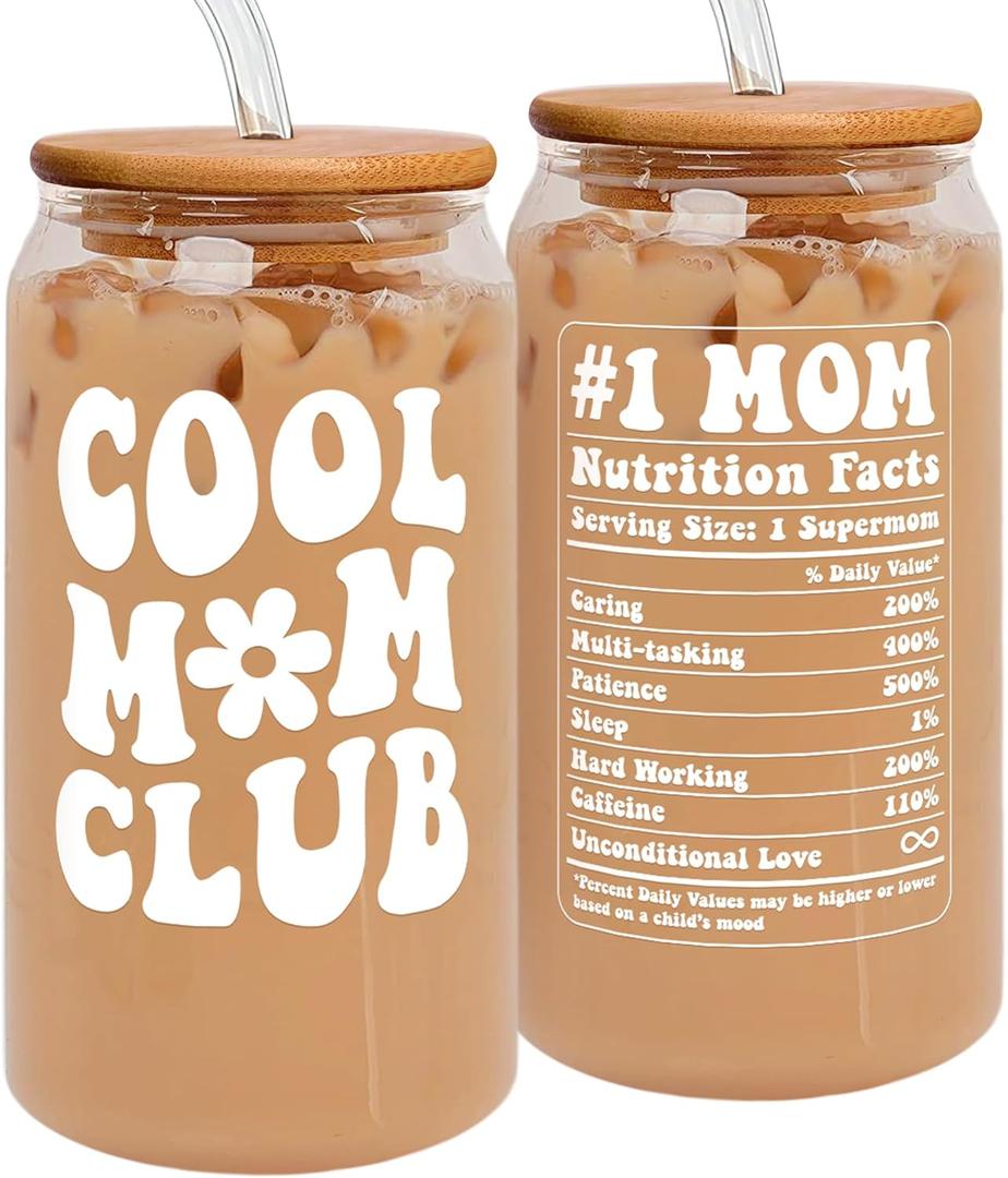 Mocosweeties Gifts for Mom from Daughter Son - Birthday, Mothers Day, Mother's Day, Christmas Mom Gifts for Wife, Her - Gift Ideas for Mama, Mother - Gift for New Moms, Mothers - 16 Oz Can Glass